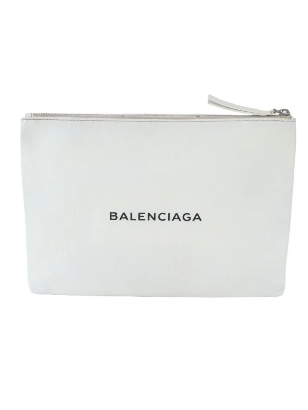 Balenciaga Everyday Logo Clip Leather Clutch Pouch Business